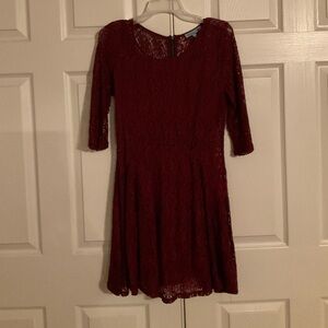 Red lace dress